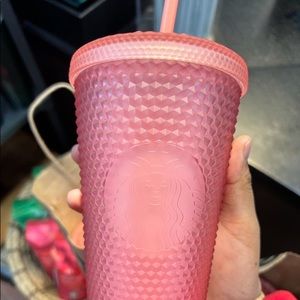Starbucks grande soft touch pink studded